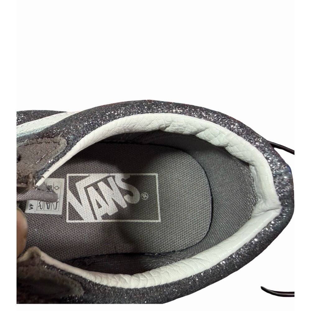 Vans SK8-Low Top Glitter Silver Sneakers Gunmetal Gray Women's Size 6 Sparkle - Picture 6 of 8